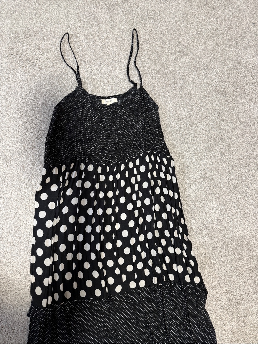 Black & White Polka Dot Spaghetti Strap Dress
